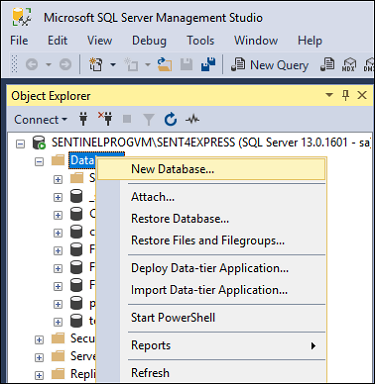 SQL Server New Database