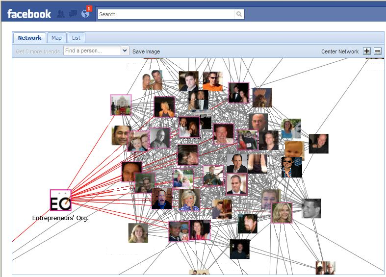 Closeup of a Facebook SNA Cluster or Cell